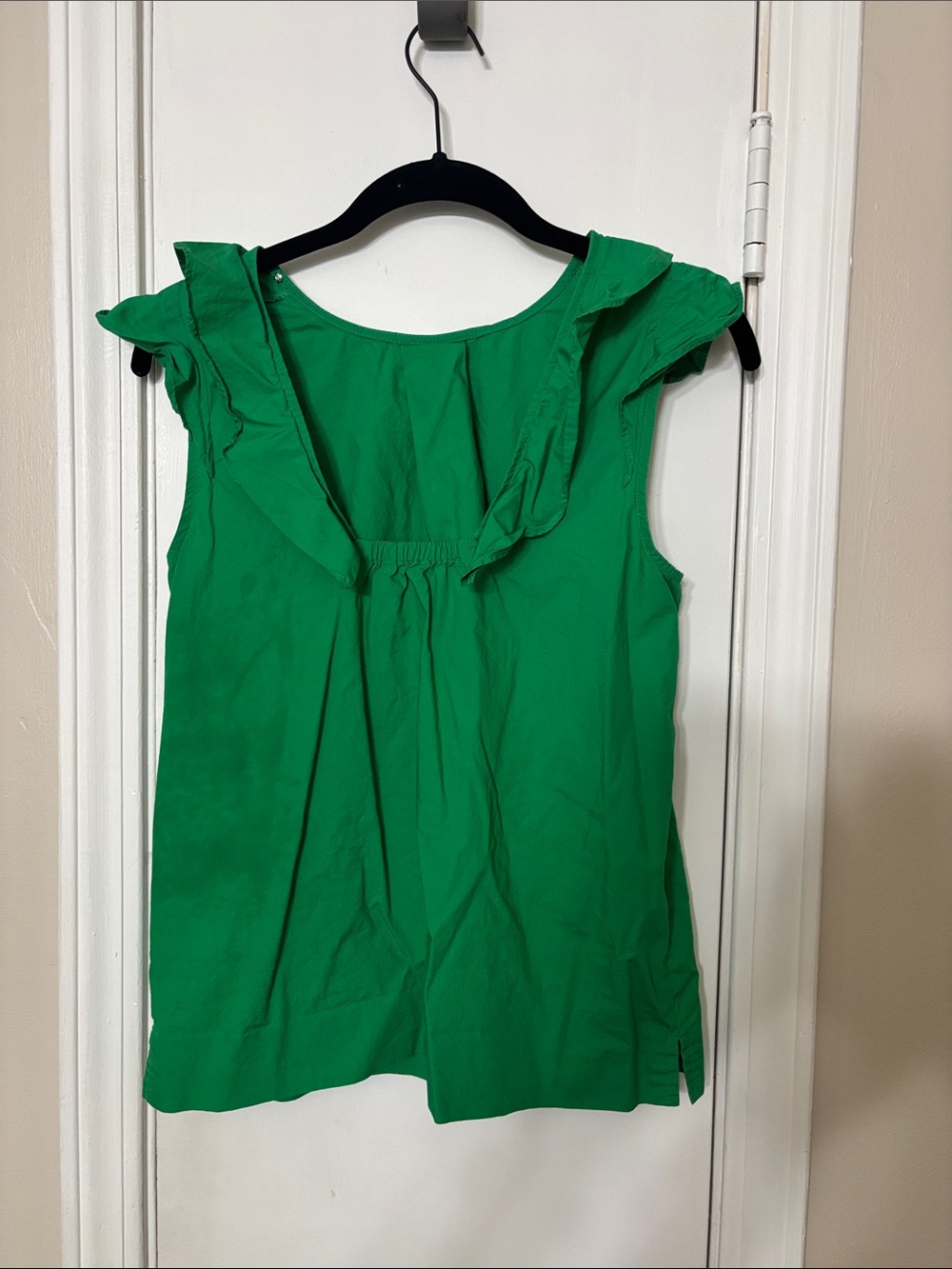 JCrew Green Ruffle Top - Picture 3 of 6